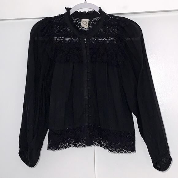 Akemi + Kin / Anthropologie cotton button down blouse - Picture 2 of 10